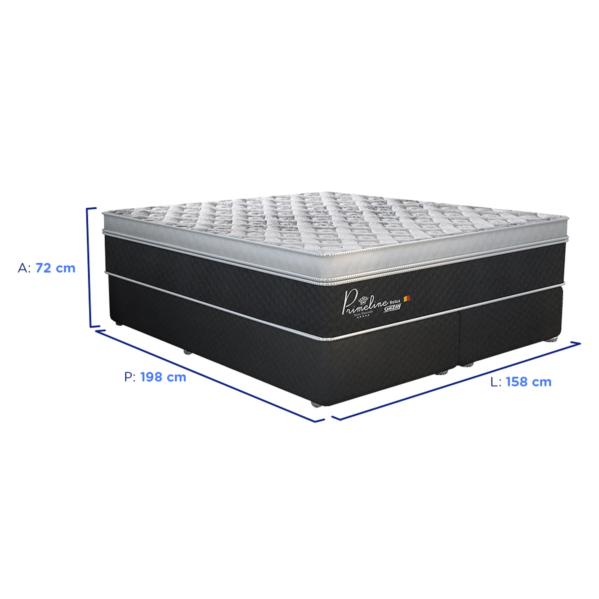 Colchão Cama Box Gazin Molas BlueWave Queen Size Primeline Relax 158x198