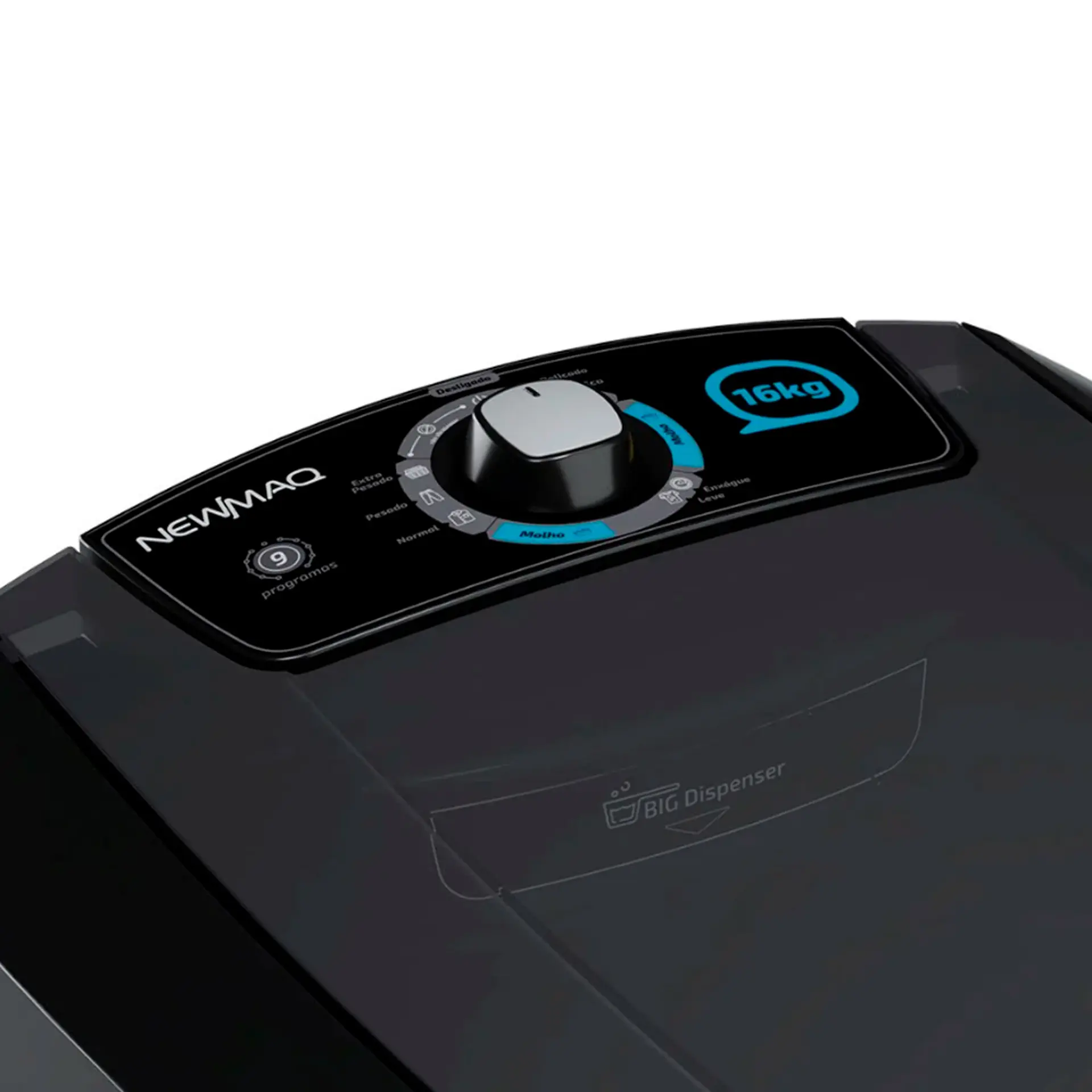Tanquinho Newmaq 16kg Semiautomático 400W Big Batedor - Preto - 110 Volts