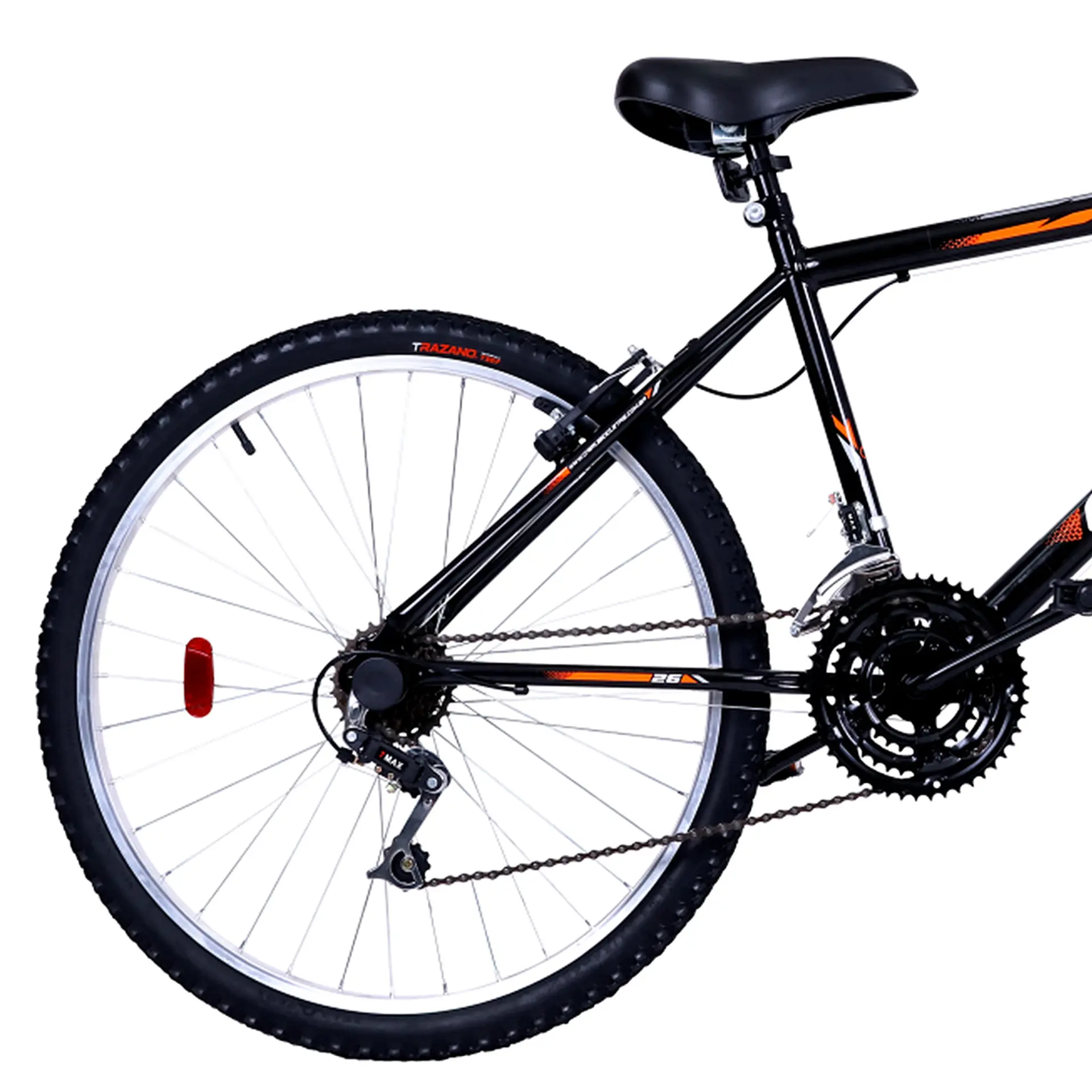 Bicicleta Aro 26 Cairu Flash 21 Marchas Freio V-Brake em Aço Carbono - Preto/Laranja