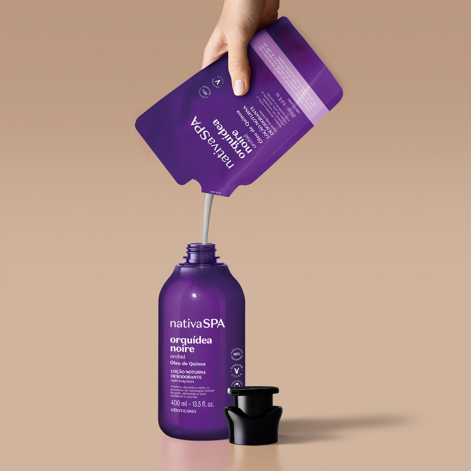 Refil Loção Noturna Desodorante Corporal Nativa SPA Orquídea Noire 350ml