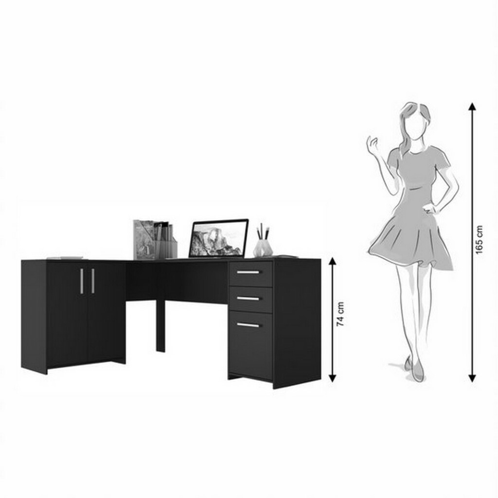 Mesa para Escritório 2 Gavetas 3 Portas Branco Notável Office NT2005/258611