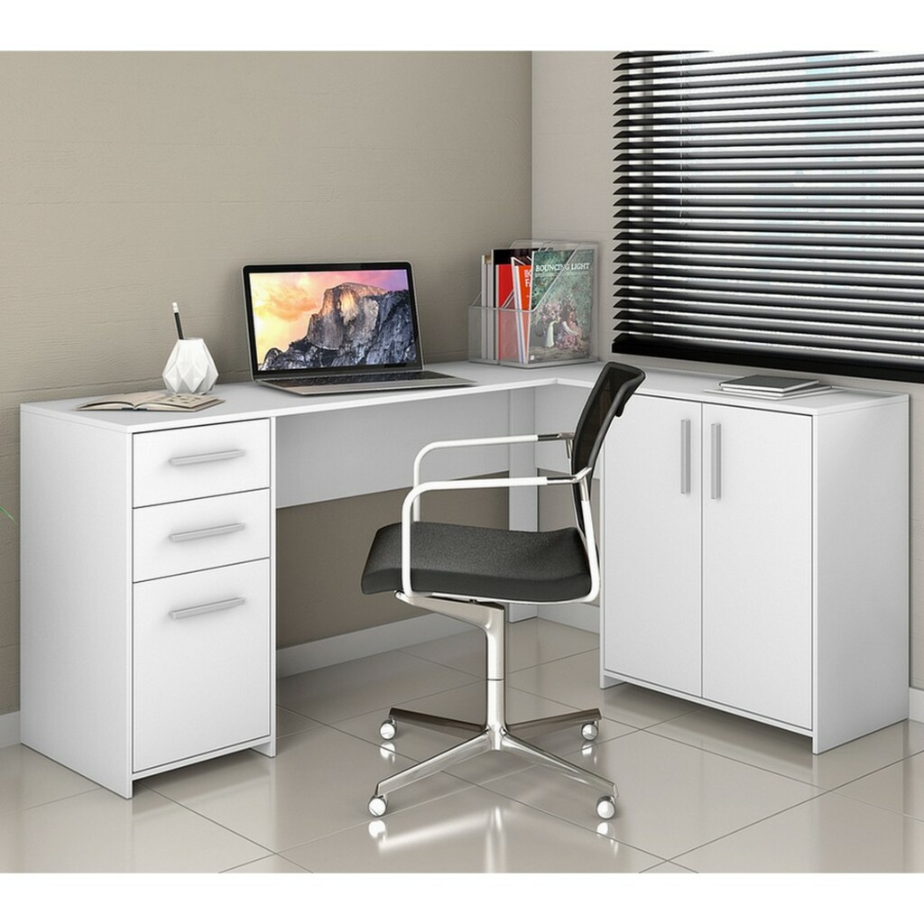 Mesa para Escritório 2 Gavetas 3 Portas Branco Notável Office NT2005/258611