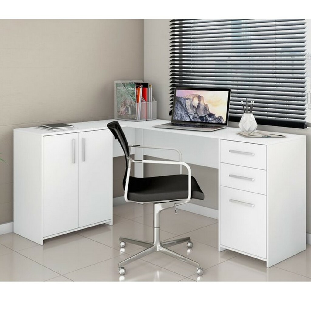 Mesa para Escritório 2 Gavetas 3 Portas Branco Notável Office NT2005/258611