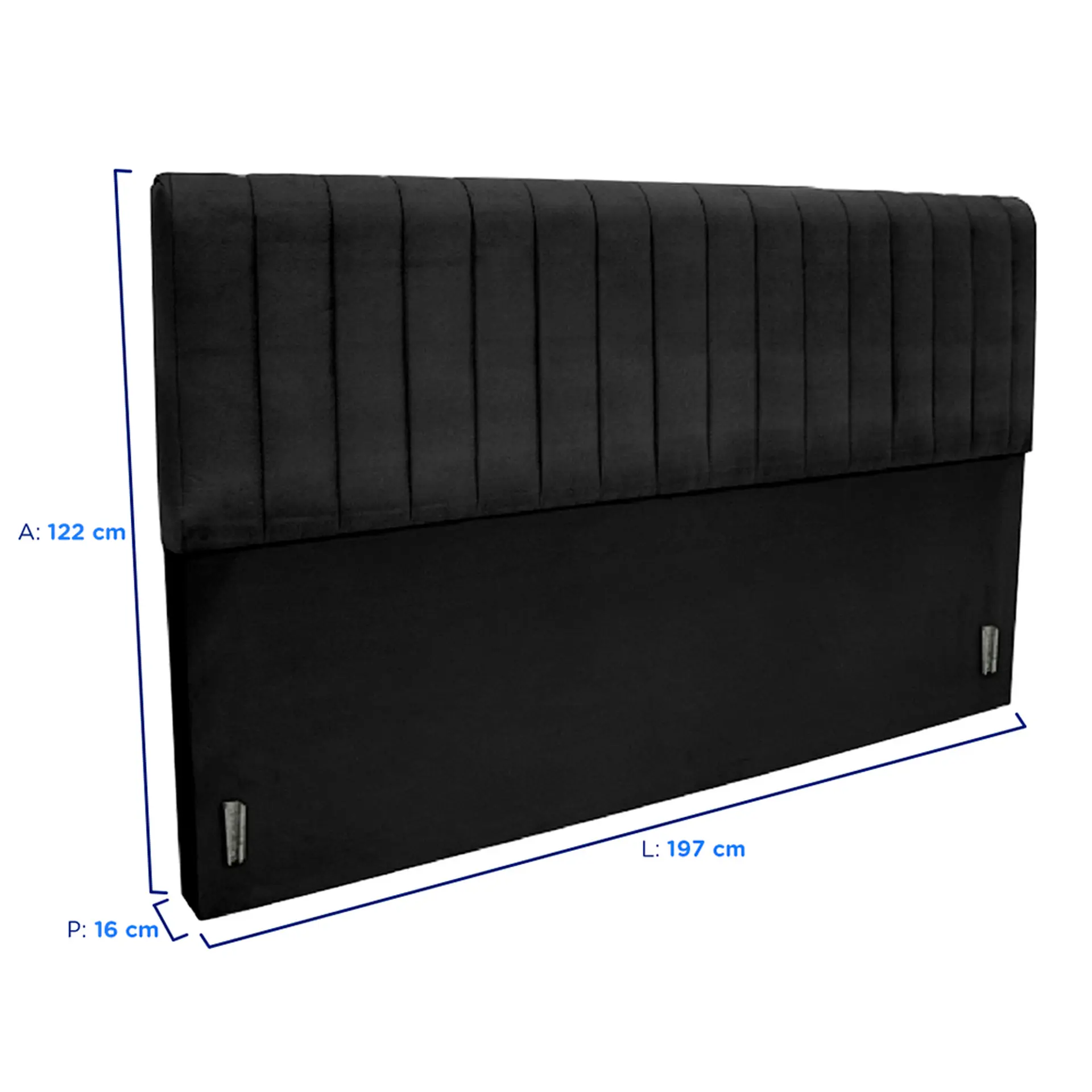 Cabeceira Casal 195 cm Madri Gazin - Preto