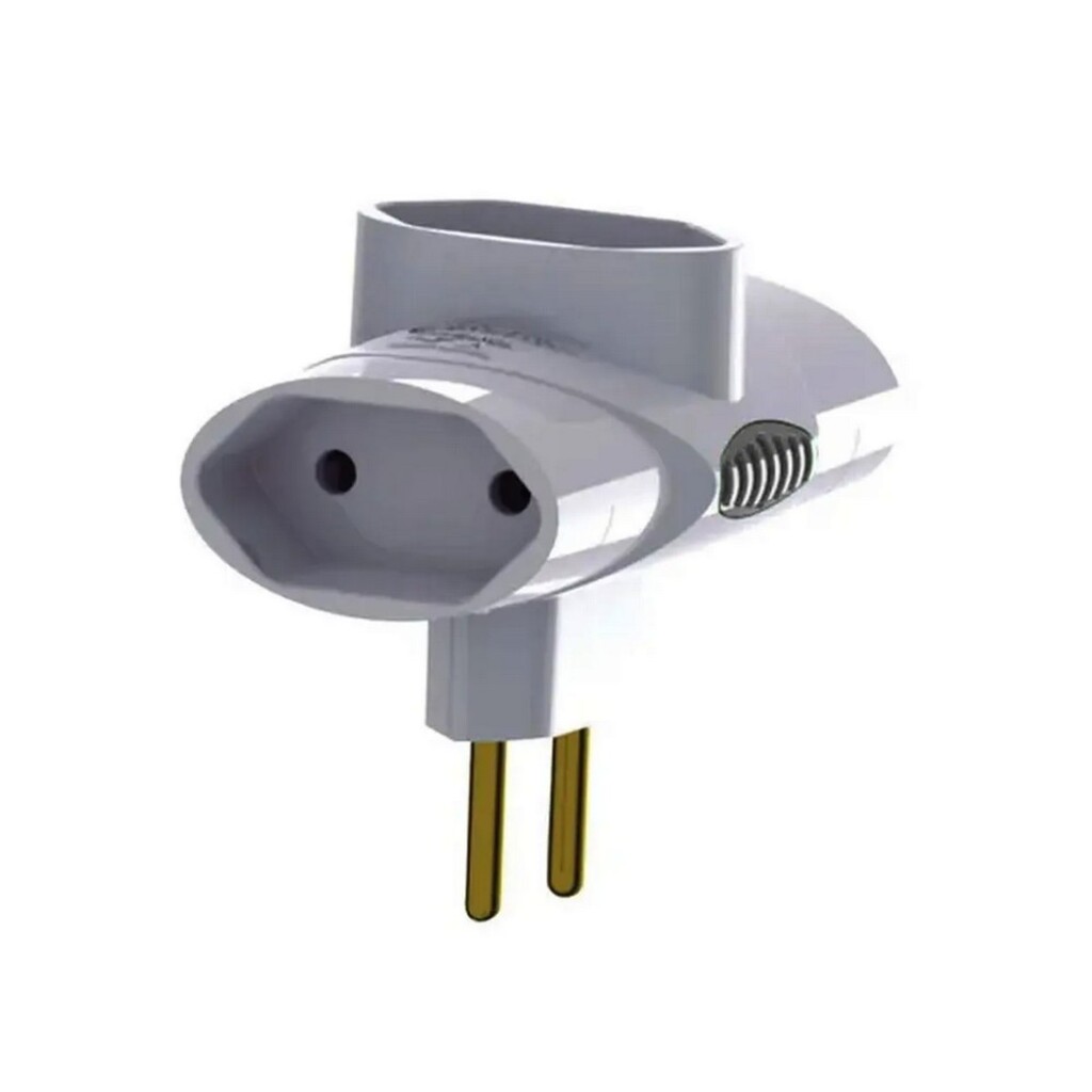 Adaptador Tomada T 3 Tomadas 2 Pinos 10A Branco Legrand Daneva - DN1552