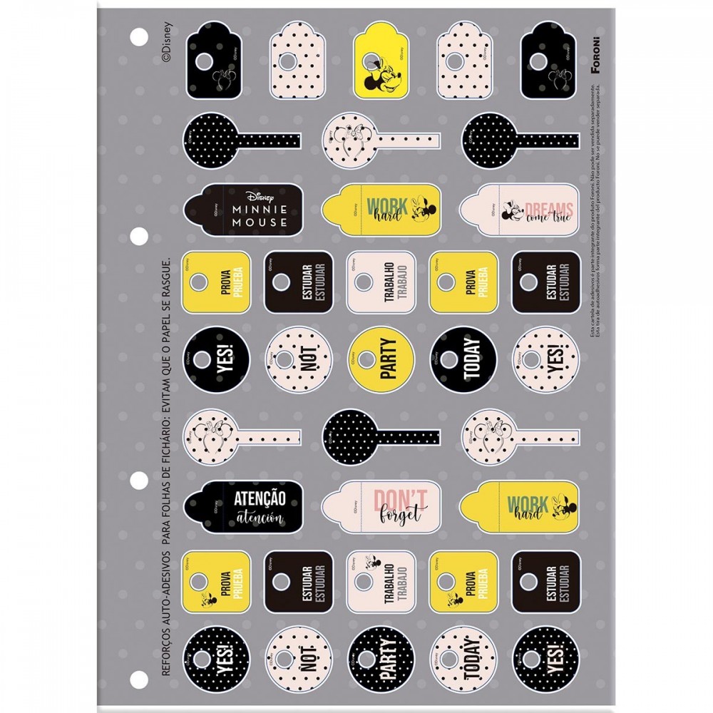 Caderno Universitário Foroni Minnie Foroflex Flexível 80 Folhas Sortido