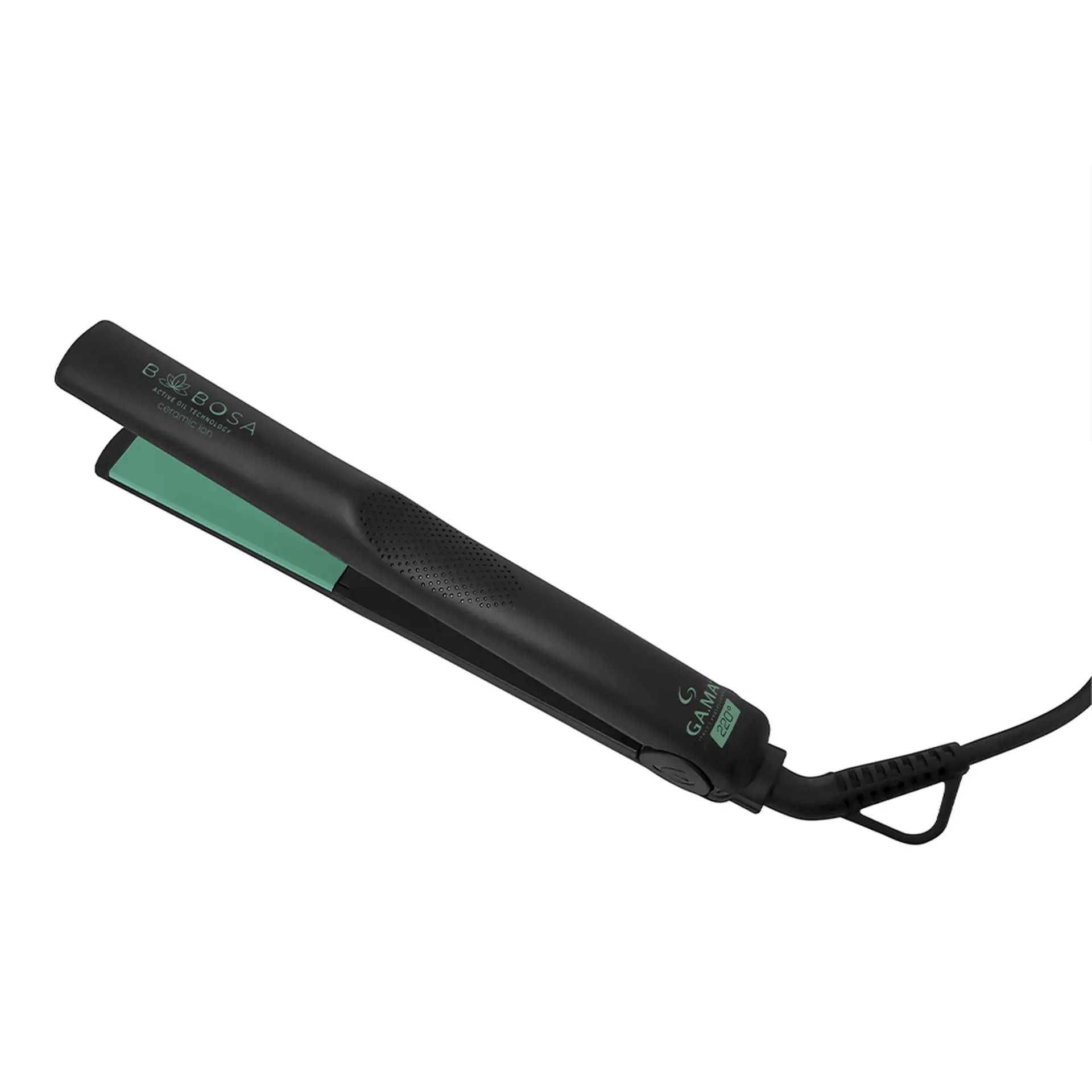 Prancha Gama Babosa Ergostyler Ceramic Íon 210°C Cabo Giratório - Preto/Verde - Bivolt