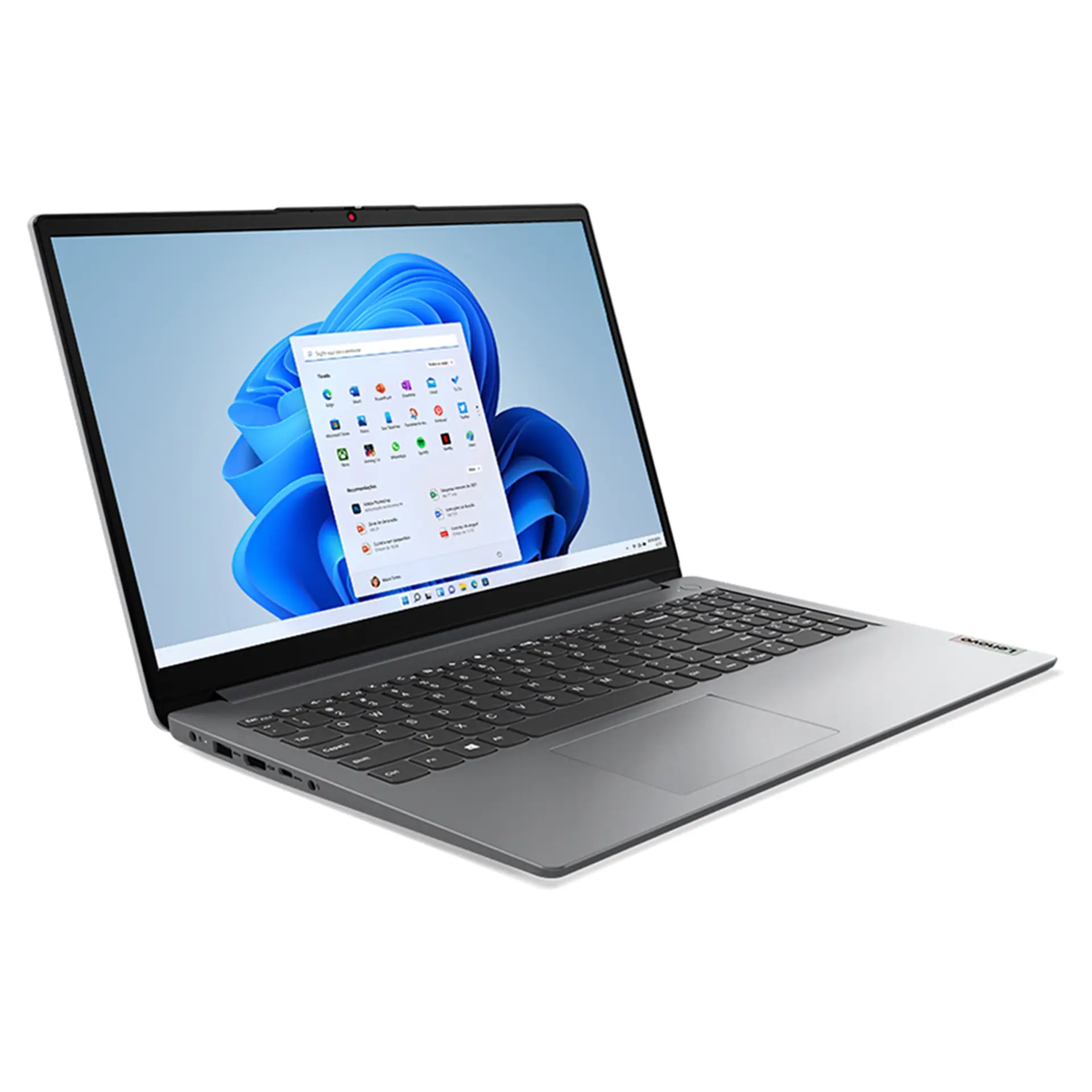 Notebook Lenovo IdeaPad 1i Intel Celeron W11 4GB 128GB 15.6" 82QH0007BR - Cinza - Bivolt