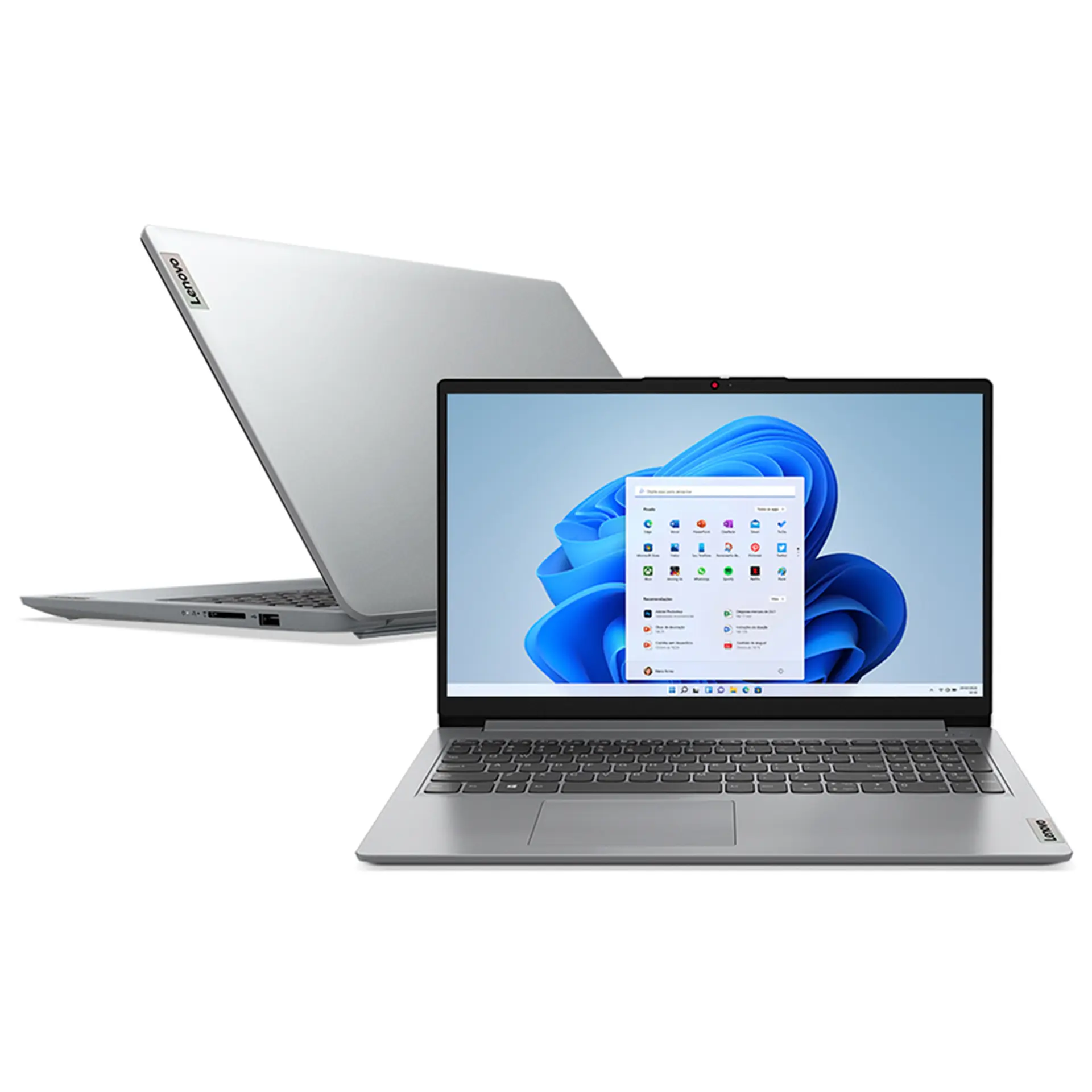 Notebook Lenovo IdeaPad 1i Intel Celeron W11 4GB 128GB 15.6" 82QH0007BR - Cinza - Bivolt