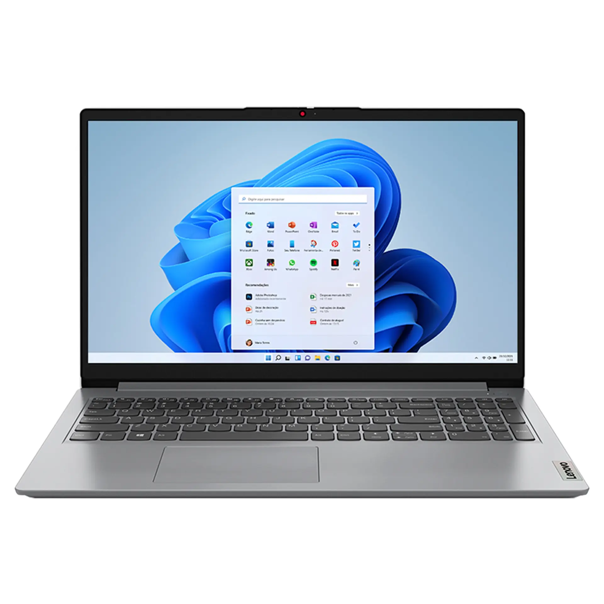 Notebook Lenovo IdeaPad 1i Intel Celeron W11 4GB 128GB 15.6" 82QH0007BR - Cinza - Bivolt