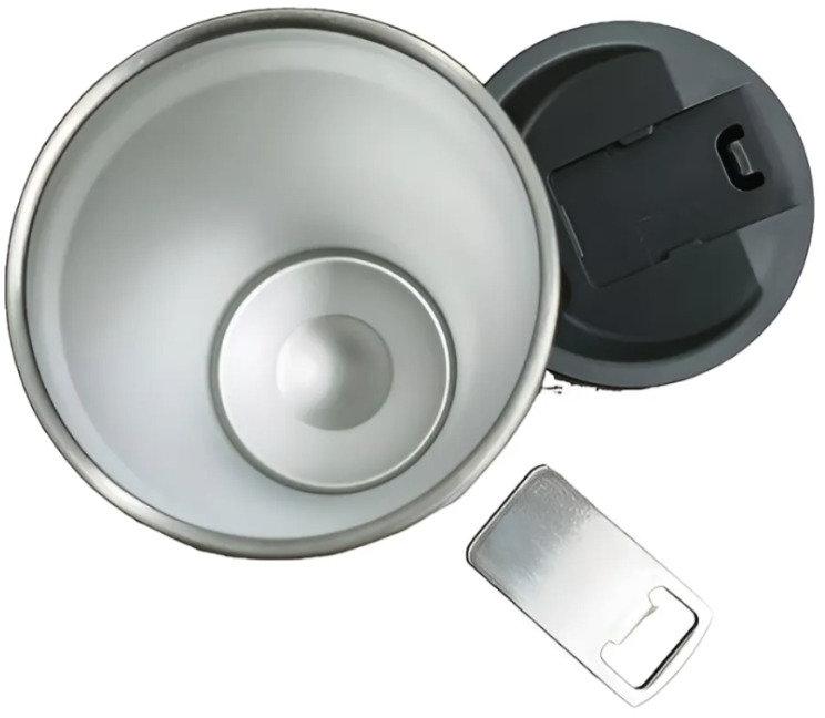 Copo Térmico 473 ml Aço Inox Com Tampa e Abridor Branco