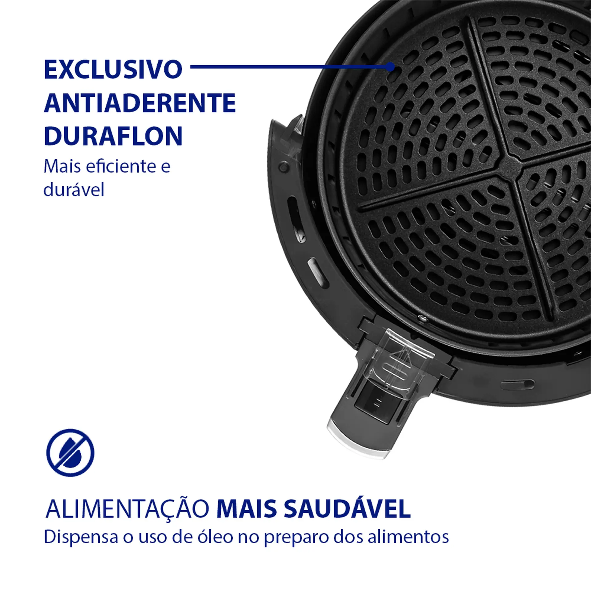 Fritadeira Elétrica Air Fryer Mondial Pratic AF-34 3,2L 1200W com Timer - Preto - 220 Volts