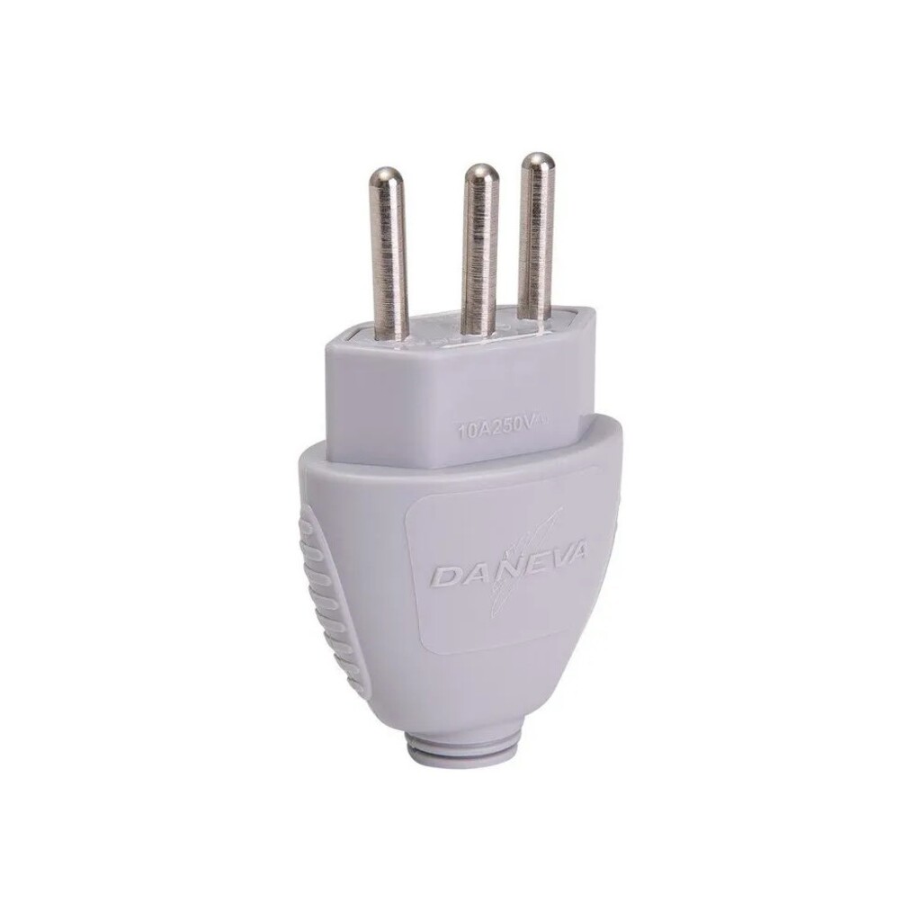 Plug Macho Legrand Daneva 3 Pinos Redondo 10 Amperes Branco - DN1596 - Unitário