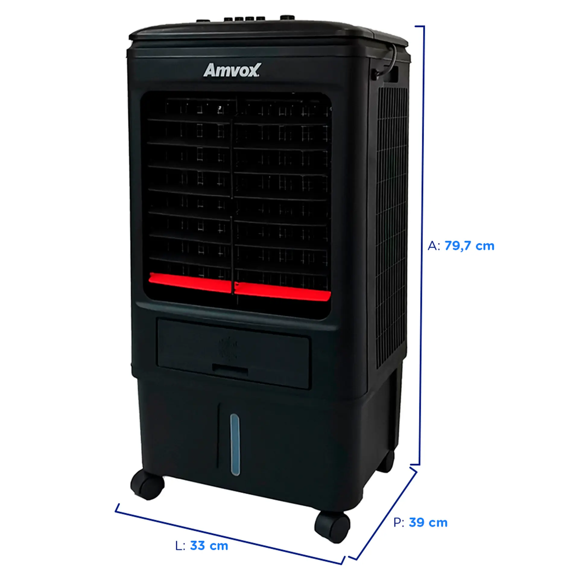 Climatizador de Ar Amvox ACL 018 18L 3 Velocidades com Swing Automático - Preto - 110 Volts