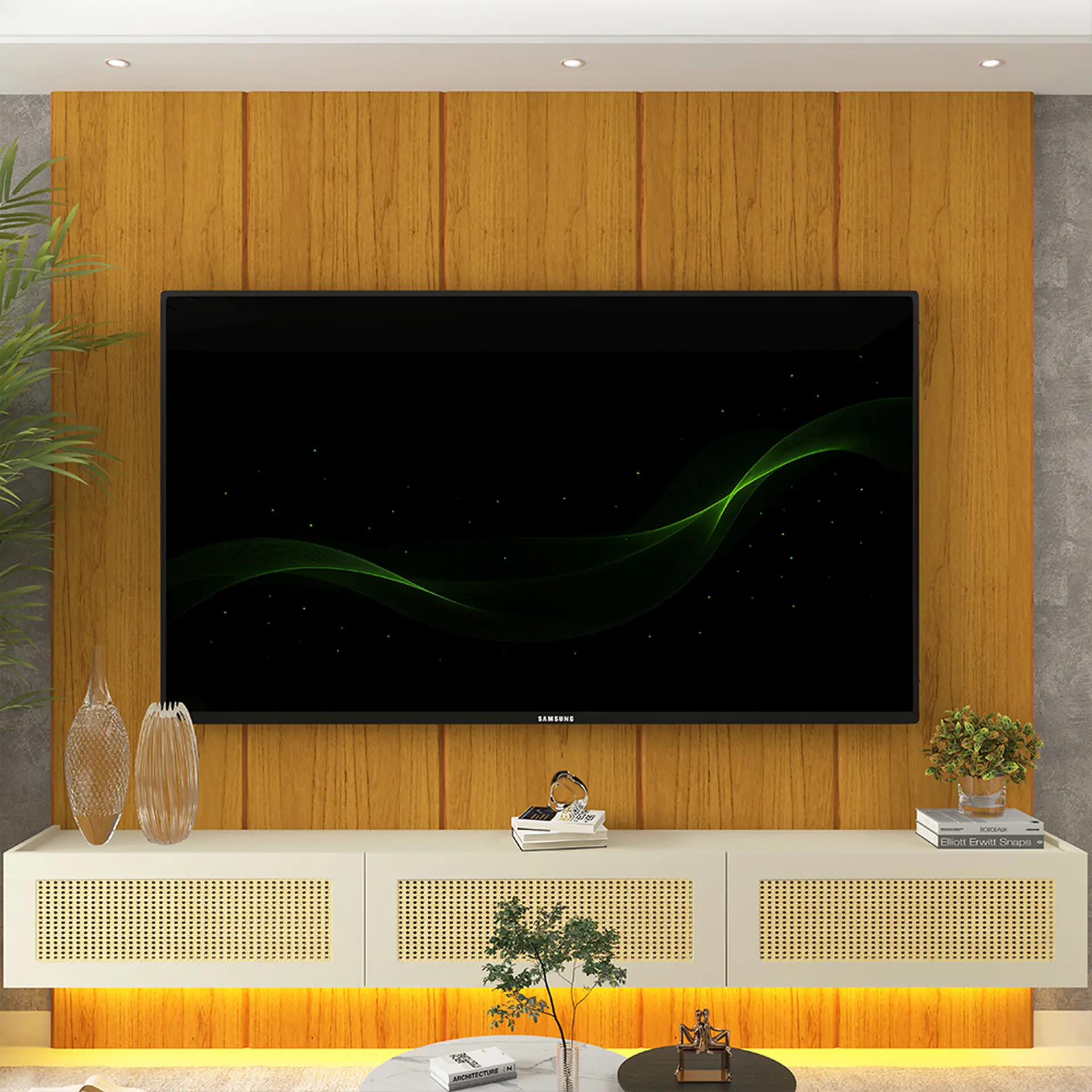 Painel para TV até 90" Realce Native 220 Gelius - Naturale/Off White