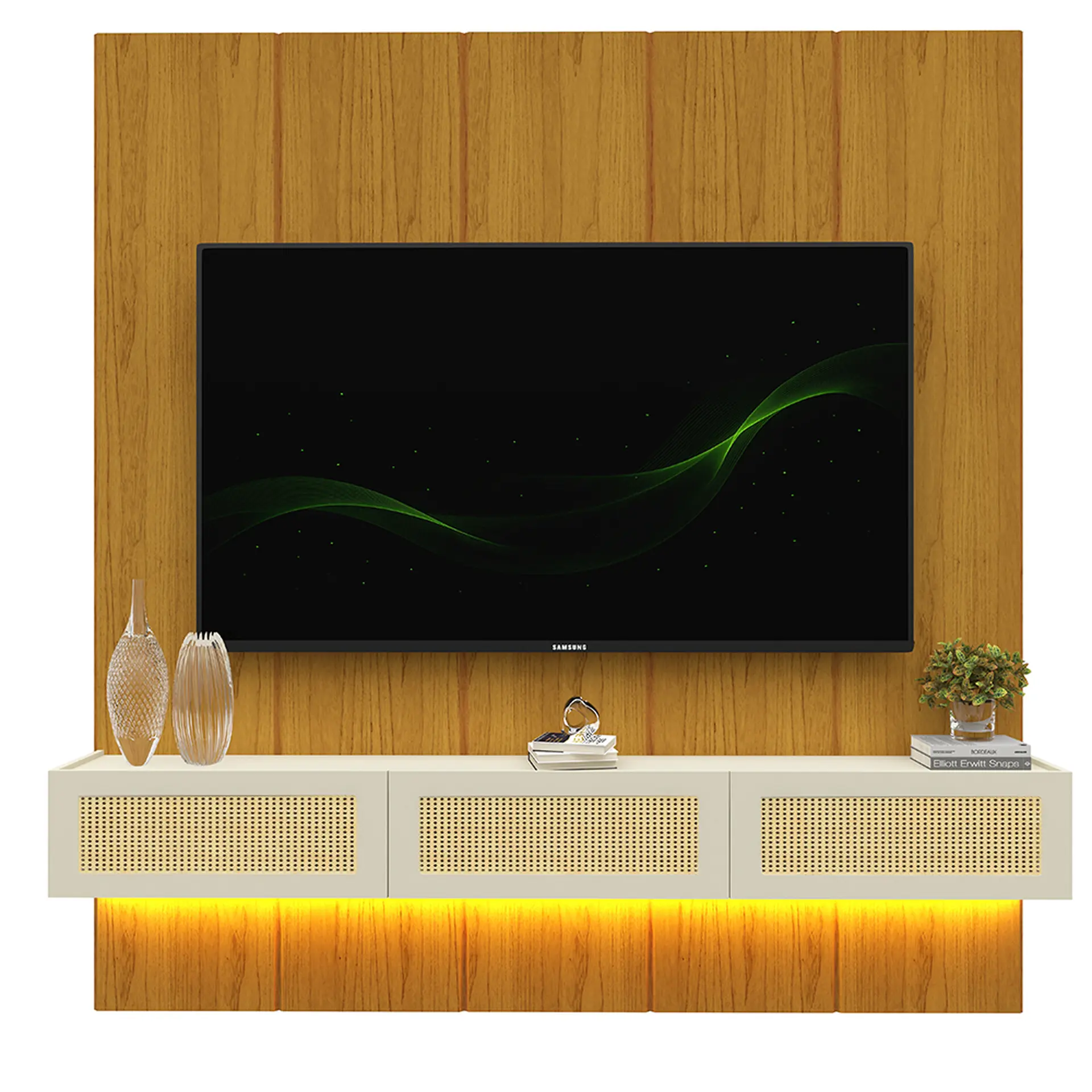 Painel para TV até 90" Realce Native 220 Gelius - Naturale/Off White