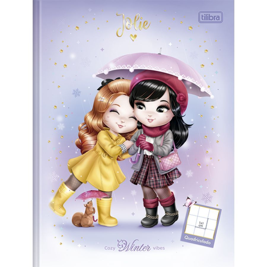Caderno Quadriculado Tilibra Jolie Capa Dura Médio 40 Folhas Sortido