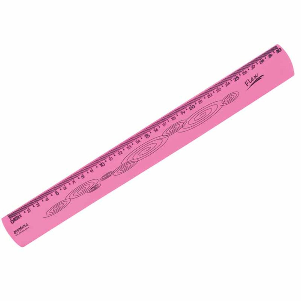 Régua Flexível 30 Centímetros Maxcril Rosa Neon - Unitário - 10270055