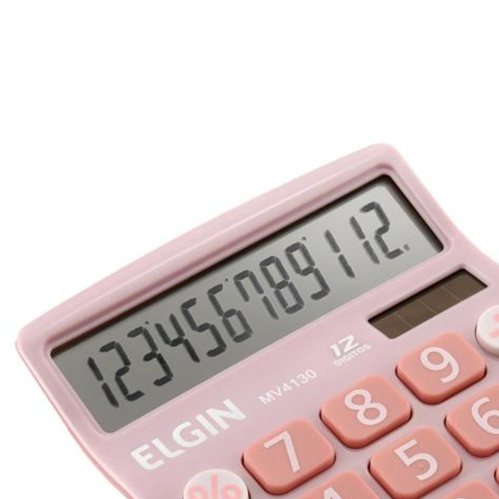 Calculadora Eletrônica de Mesa 12 Dígitos Rosa Elgin - MV-4130 - Unitário