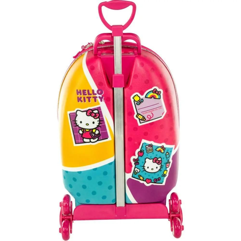 Mochila com Rodas Infantil Diplomata Hello Kitty Rodinha Tripla Grande