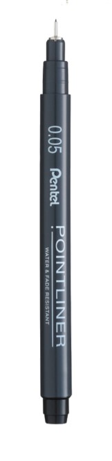 Caneta Nanquim Pentel Pointliner 0.05mm Preto