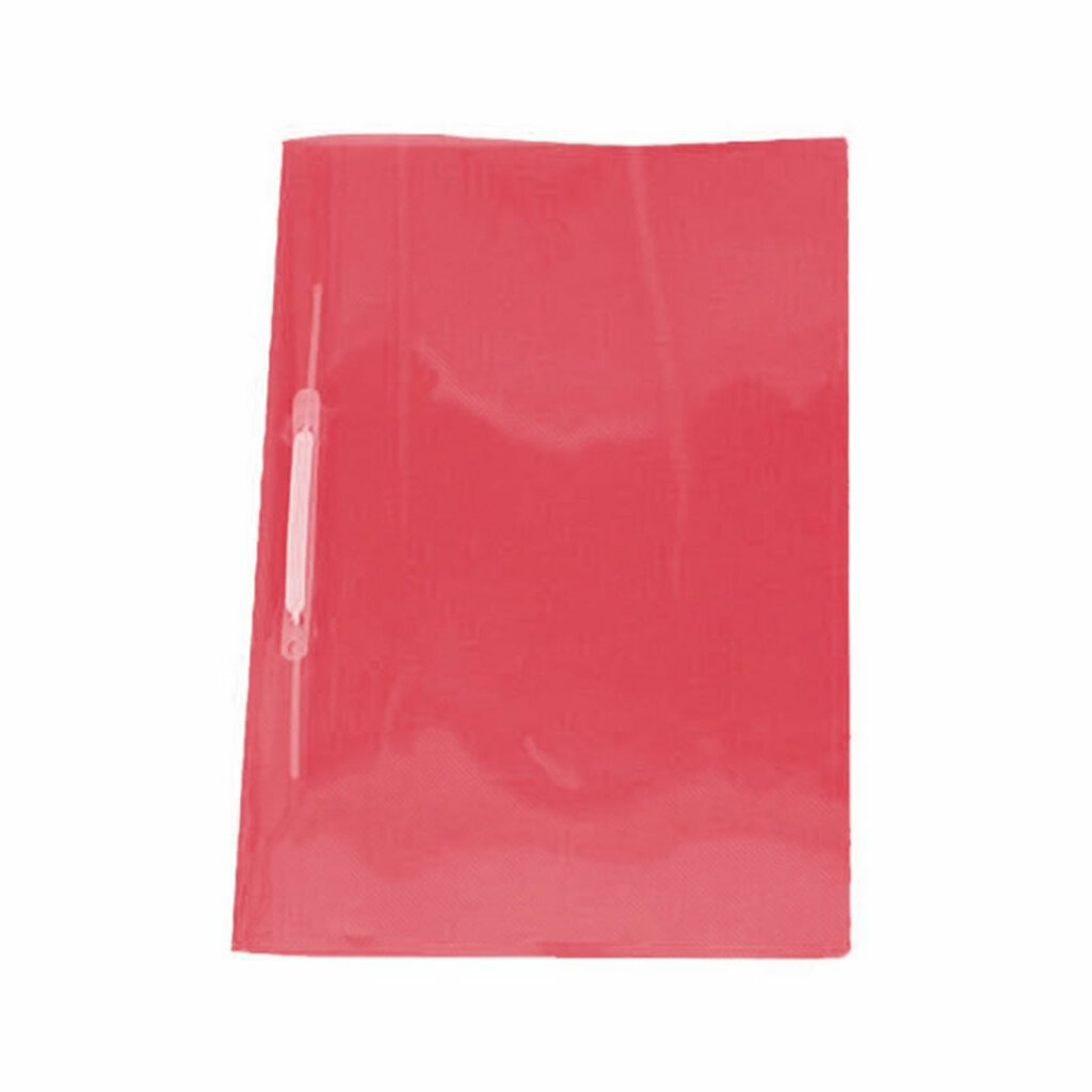 Pasta Grampo Trilho Plástico Polibras Vermelho Soft - Pacote com 10 Unidades - 160602