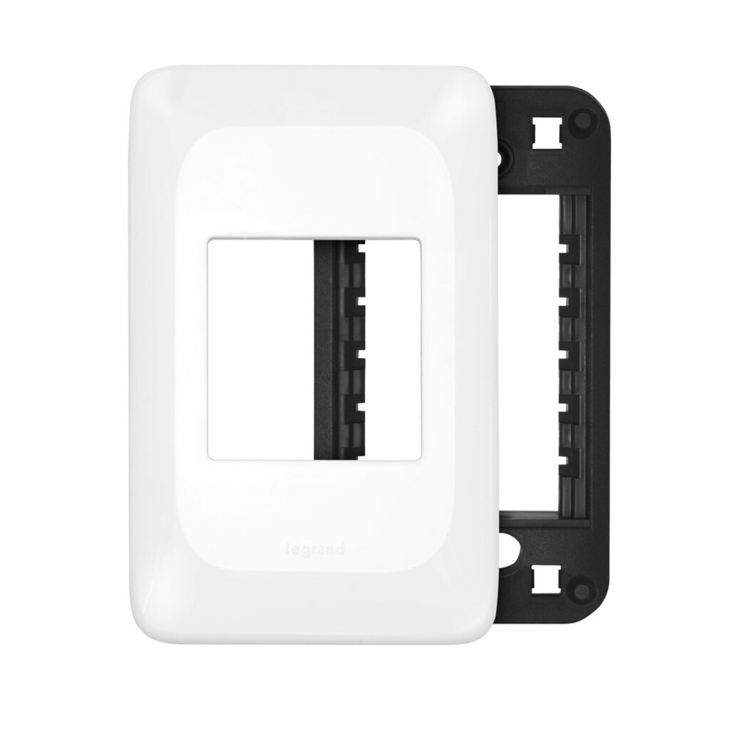 Espelho 4x2 para 2 Módulos Pial PoP I Legrand Branco - LGP22 - com Suporte