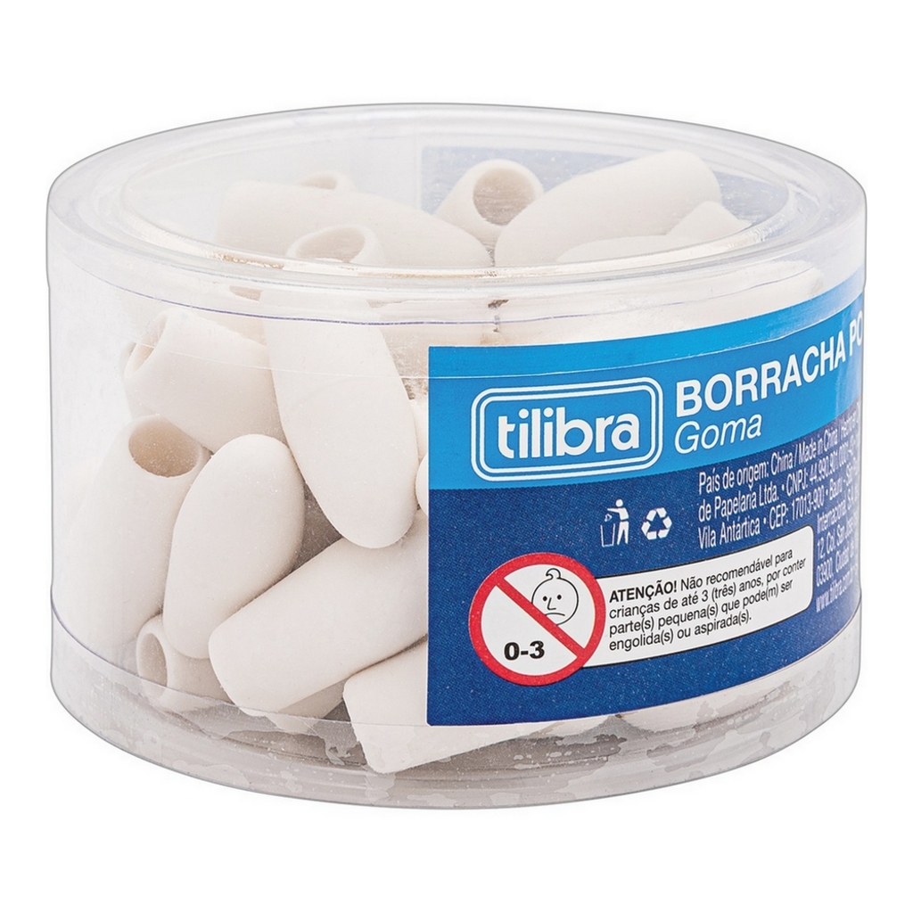 Borracha Branca Ponteira Pote com 50 Unidades - Tilibra - 324621