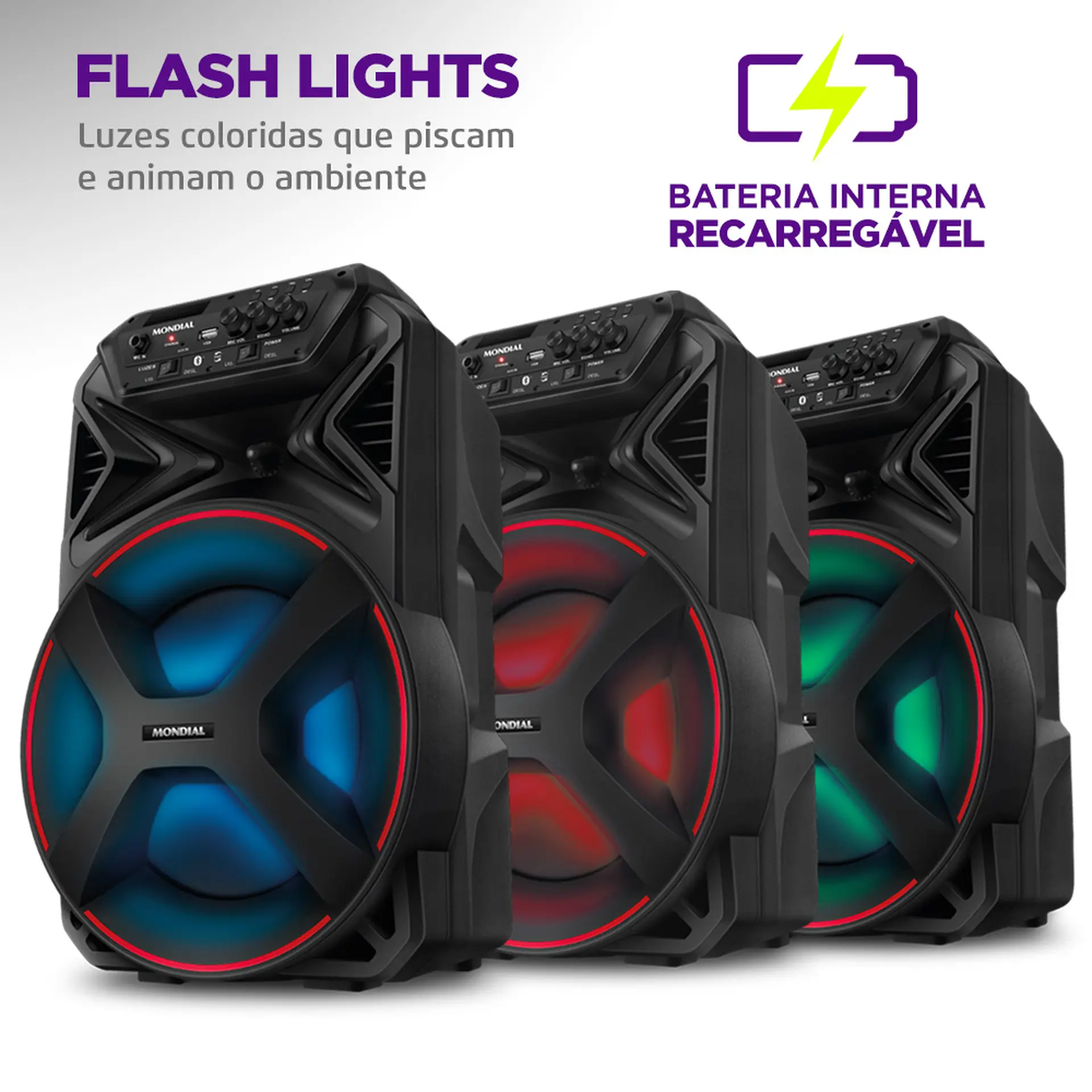Caixa de Som Amplificada Mondial CM-250 250W RMS Bluetooth