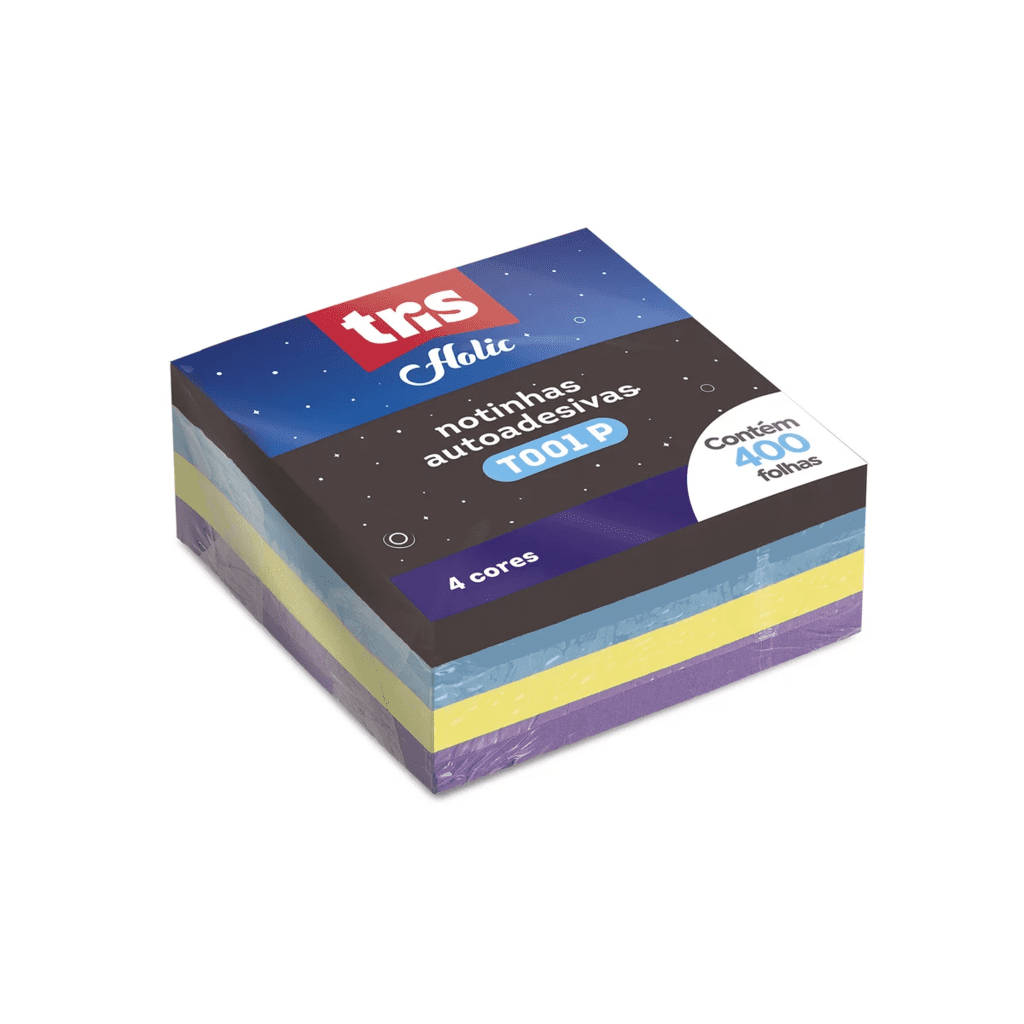 Bloco Adesivo TRIS Holic 50x50 Autoadesivo T001P com 400 Folhas