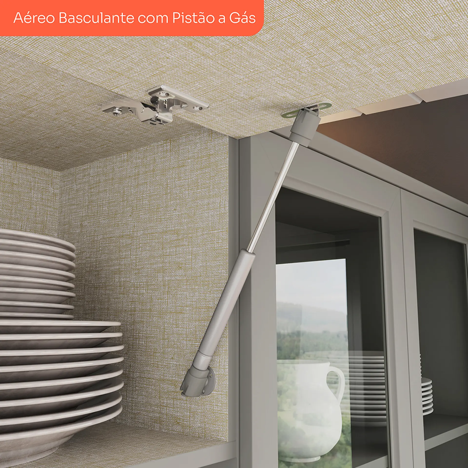 Cozinha Modulada 4 Peças 8 Portas 5 Gavetas Americana Henn - Cinza