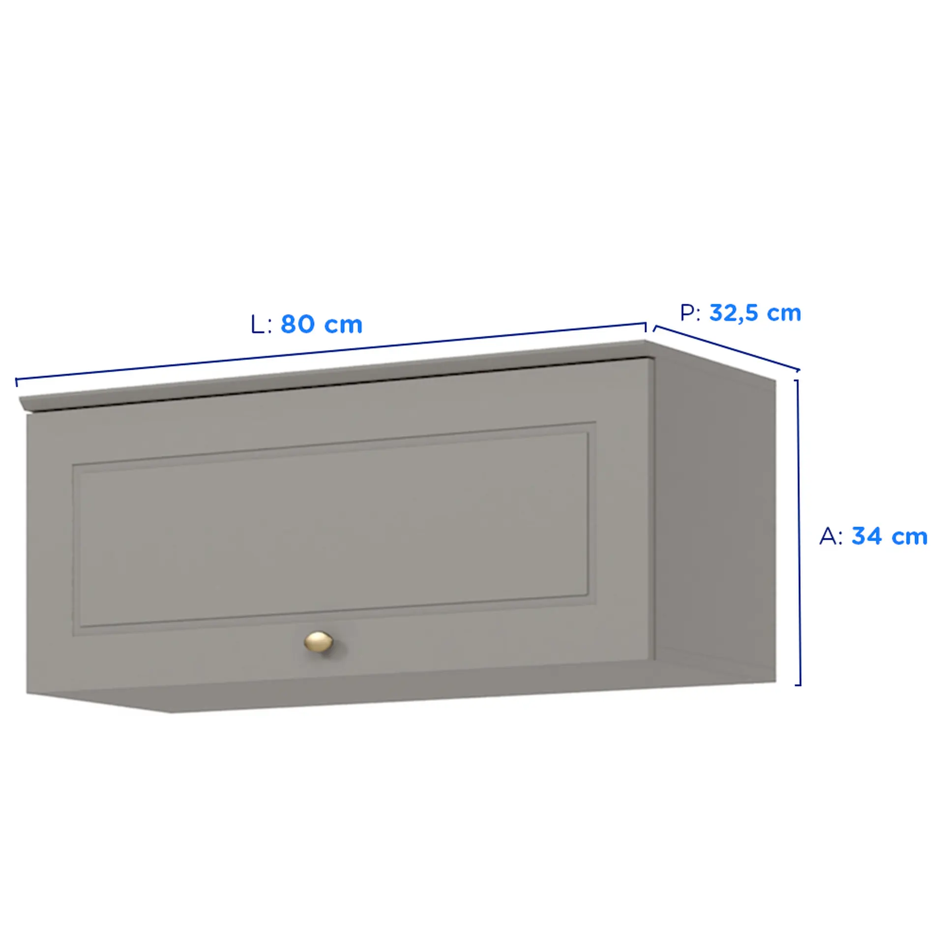 Cozinha Modulada 4 Peças 8 Portas 5 Gavetas Americana Henn - Cinza