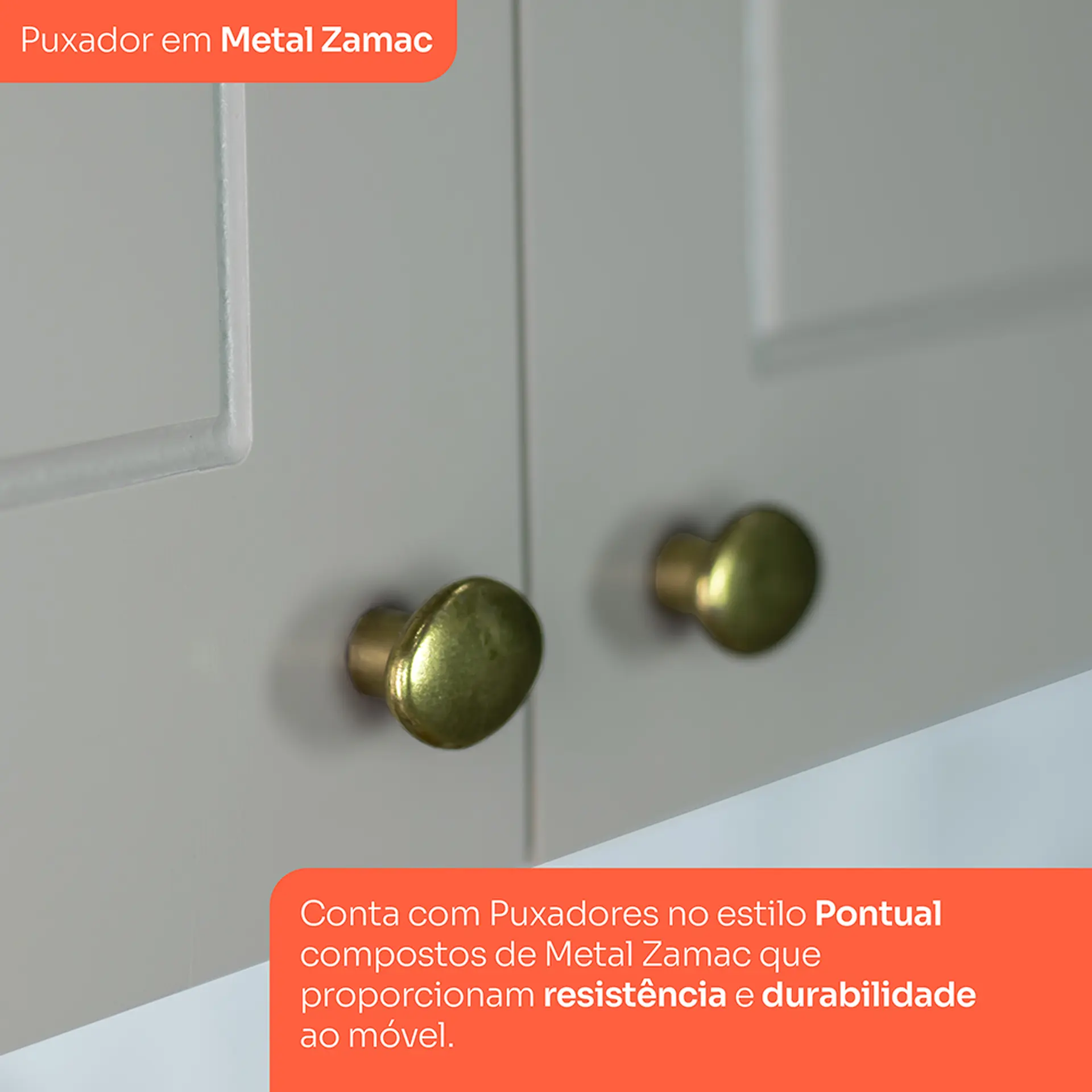 Cozinha Modulada 4 Peças 8 Portas 5 Gavetas Americana Henn - Cinza