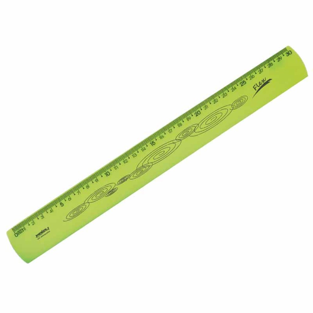 Régua Flexível 30 Centímetros Maxcril Amarelo Neon - Unitário - 10270053