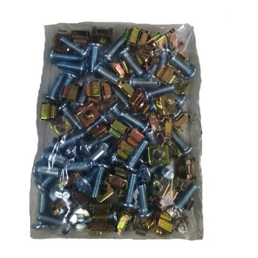 Porca Gaiola para Rack com Parafuso M6 Seccon SecLan - WT-2055A-20MM - Pacote com 50 kits