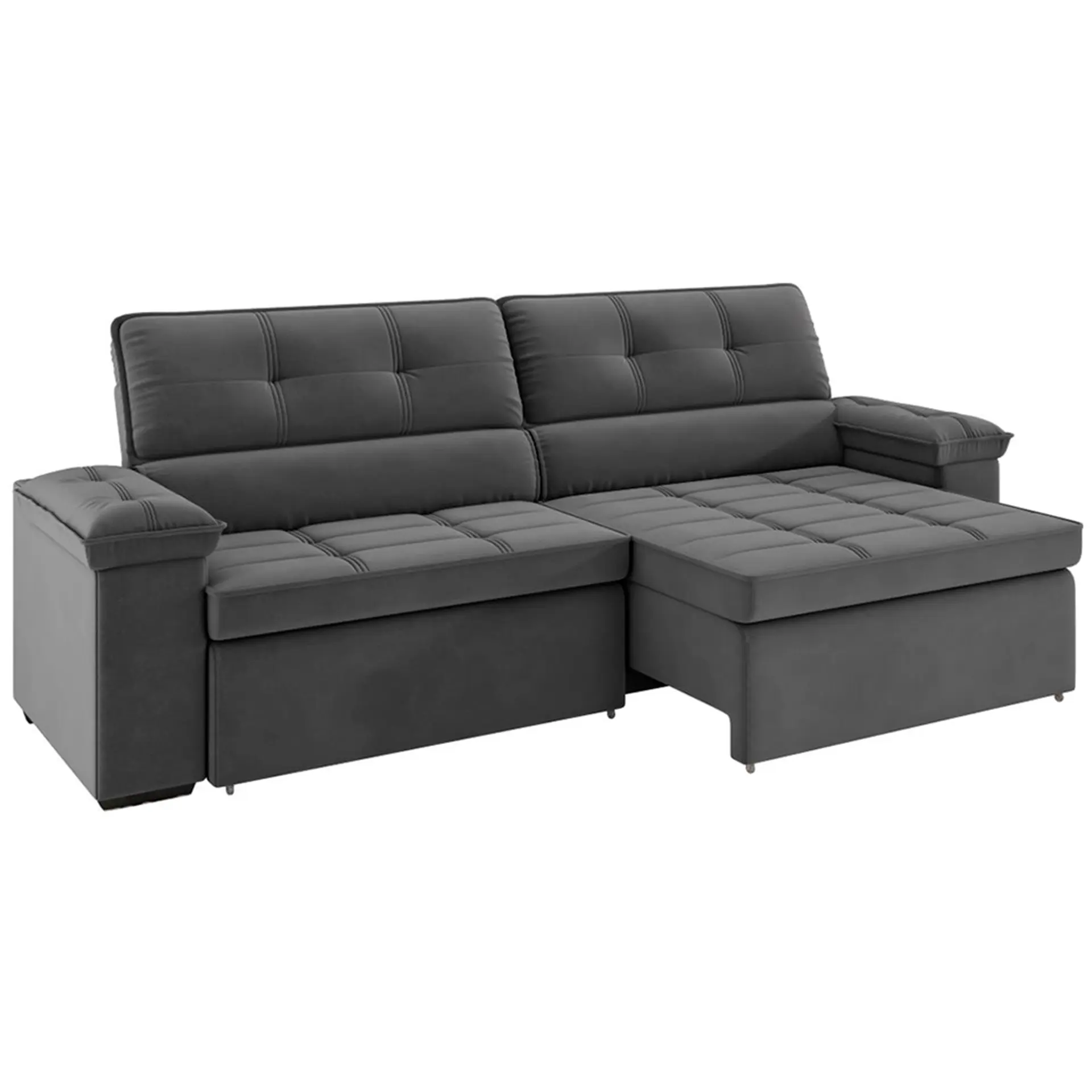 Sofá Retrátil e Reclinável 2 Lugares Cancun Besthouse - Slim Titanium