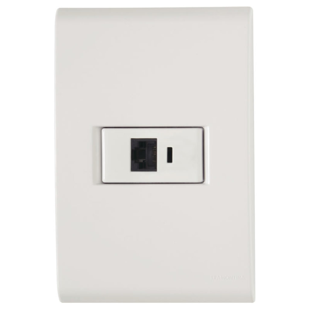 Tomada para Telefone RJ11 Liz com Espelho 4x2 Branco Tramontina - 57170/019