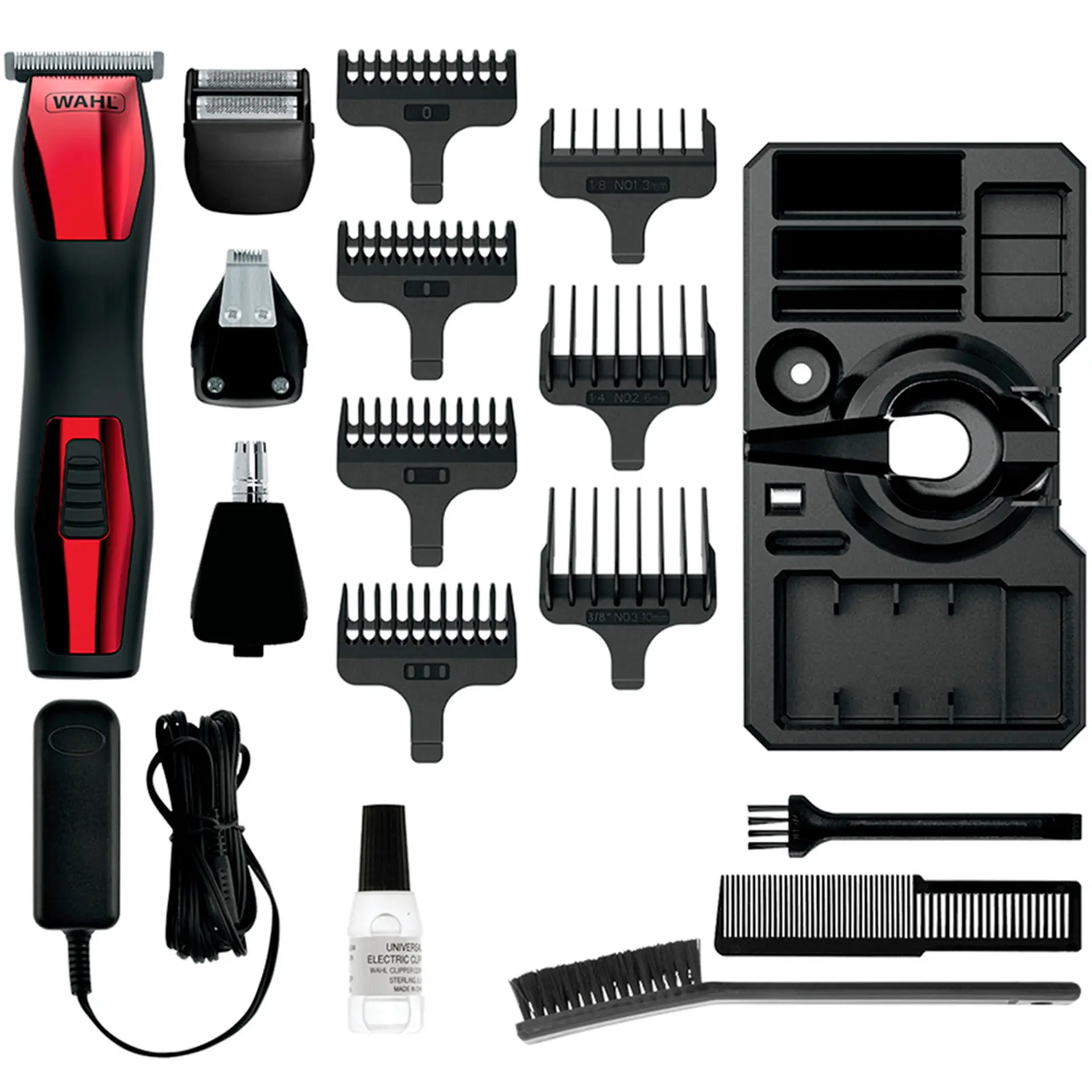 Aparador de Pelos Wahl Groomsman T-Pro 14 Acessórios Sem Fio - Vermelho - Bivolt